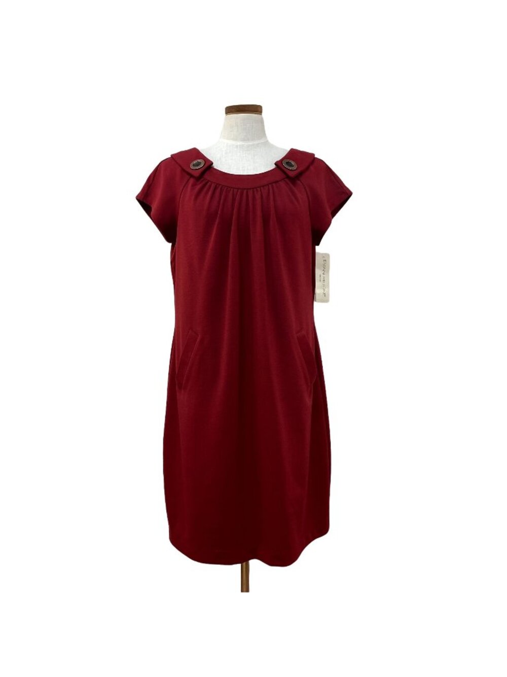NWT Evan Picone Amaryllis Red Casual Short Sleeve Dress sz 14